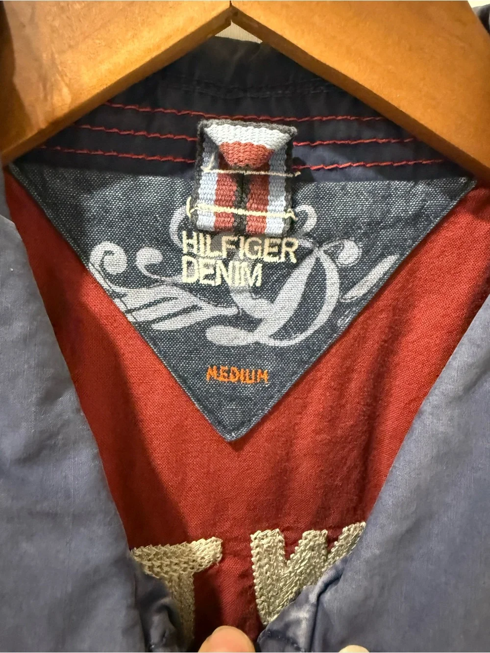 2025 Tommy Hilfiger Men's Blue Lightweight Zip Shirt Jacket